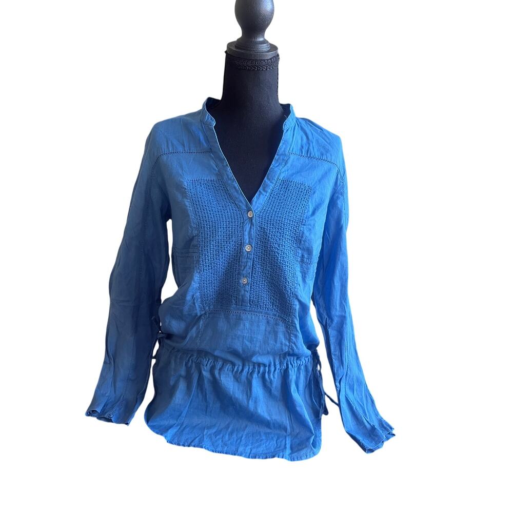 Zara Smocked Peplum Blouse with Drawstring Waist